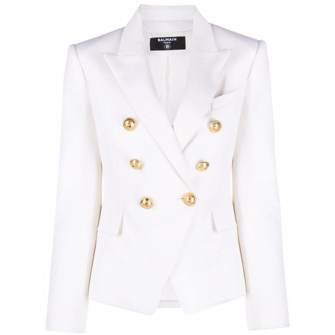 Balmain-Double Breasted Tailored Wool Blazer - Runway Catalog