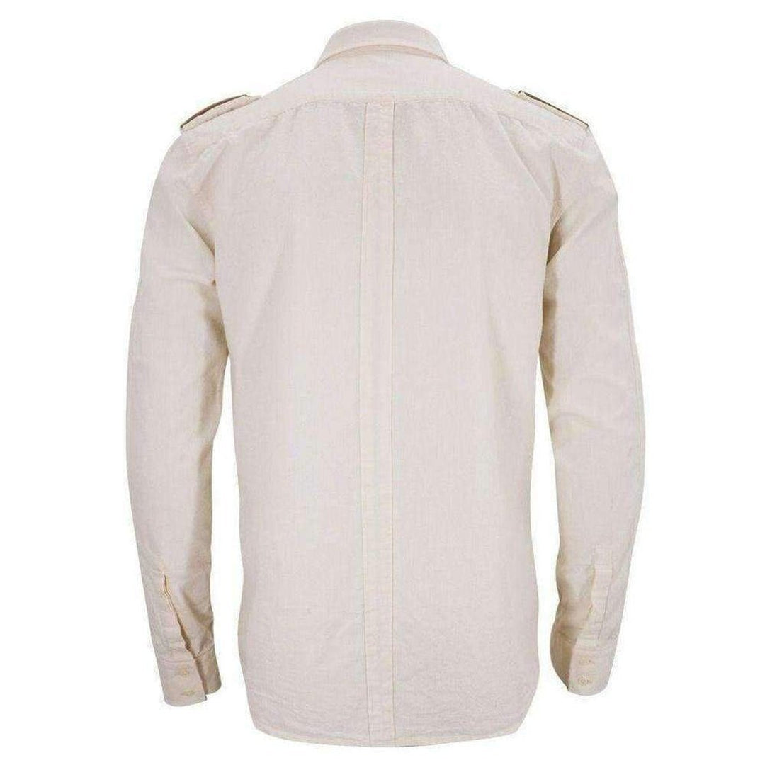 Ecru Linen Military Shirt