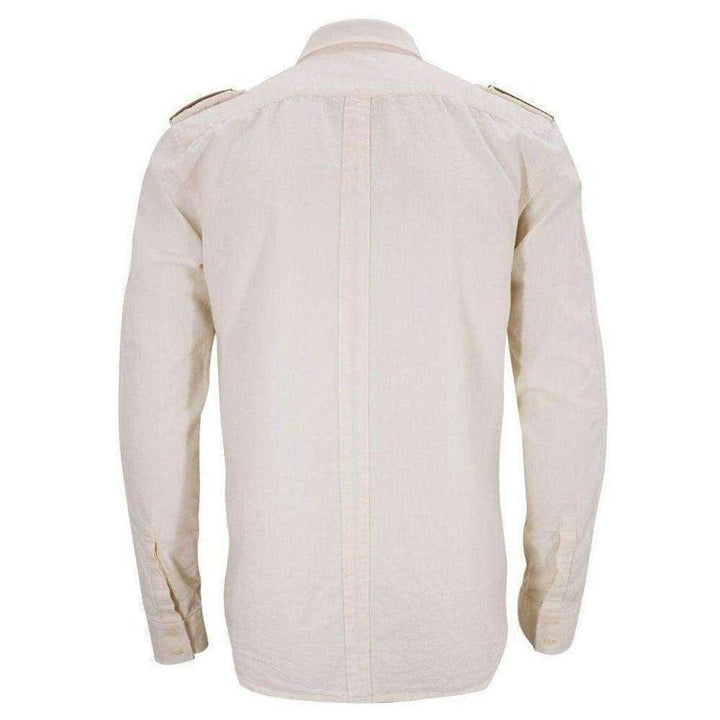 Ecru Linen Military Shirt