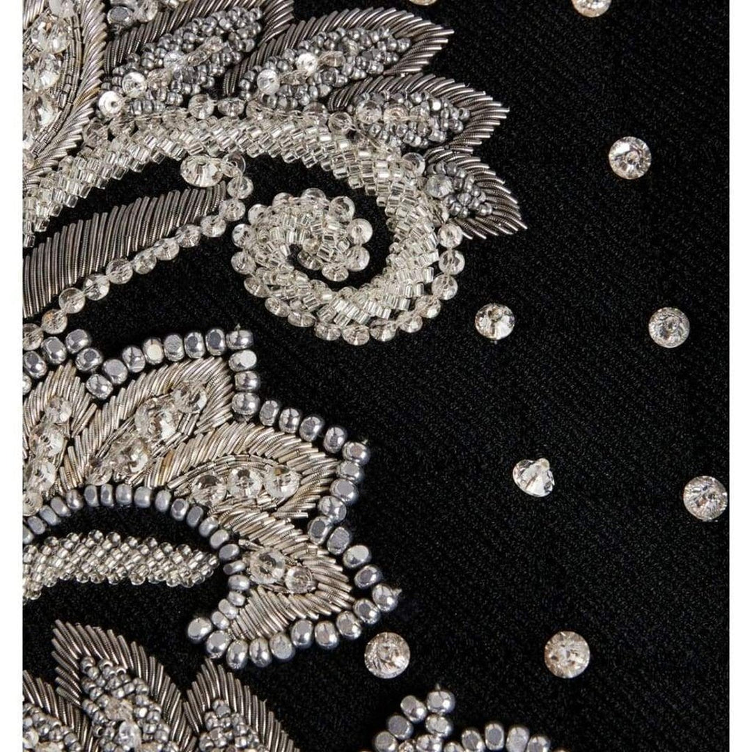 Embroidered Knit Midi Dress