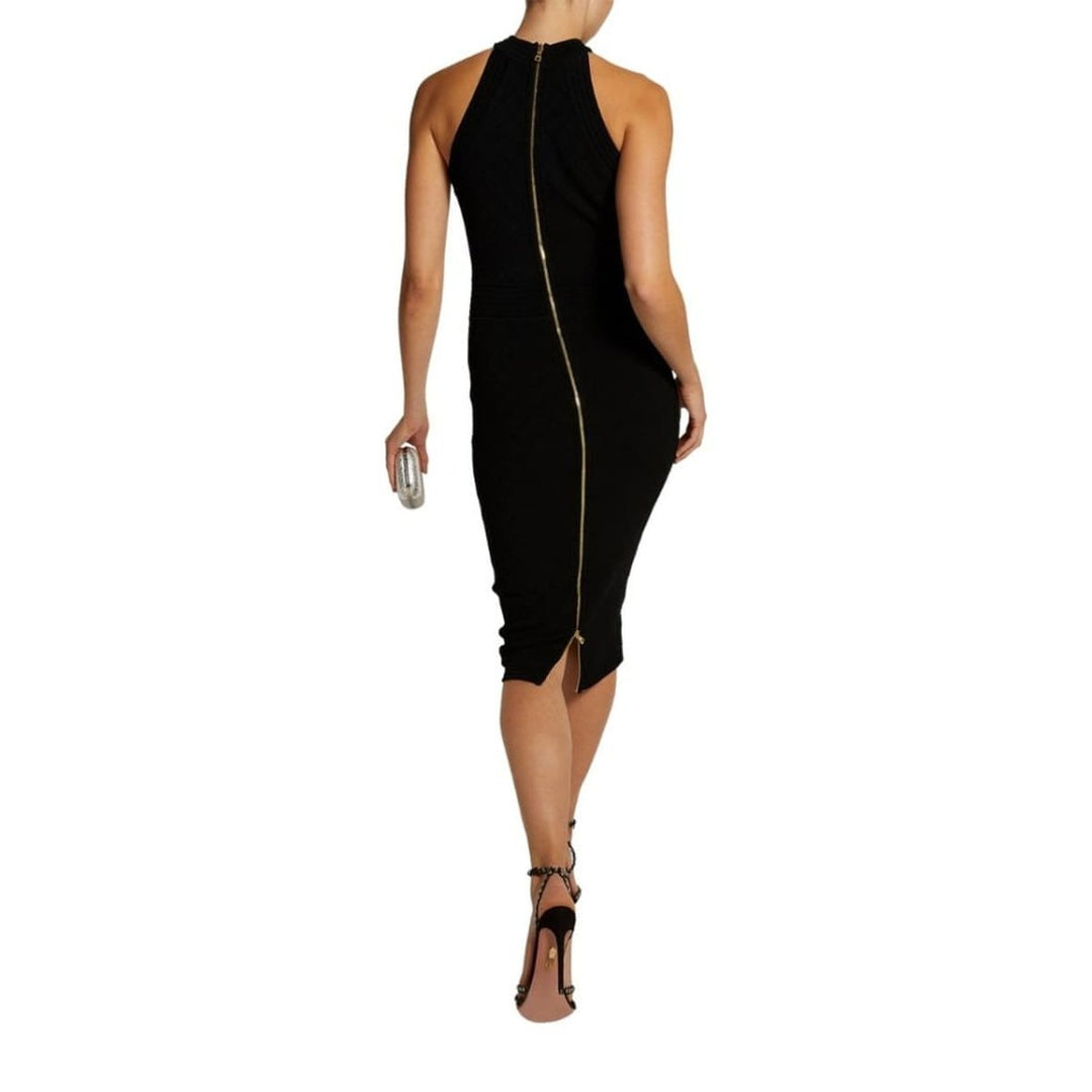 Embroidered Knit Midi Dress