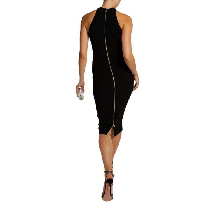 Embroidered Knit Midi Dress