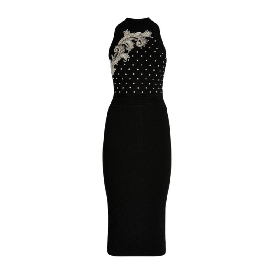 Balmain-Embroidered Knit Midi Dress - Runway Catalog