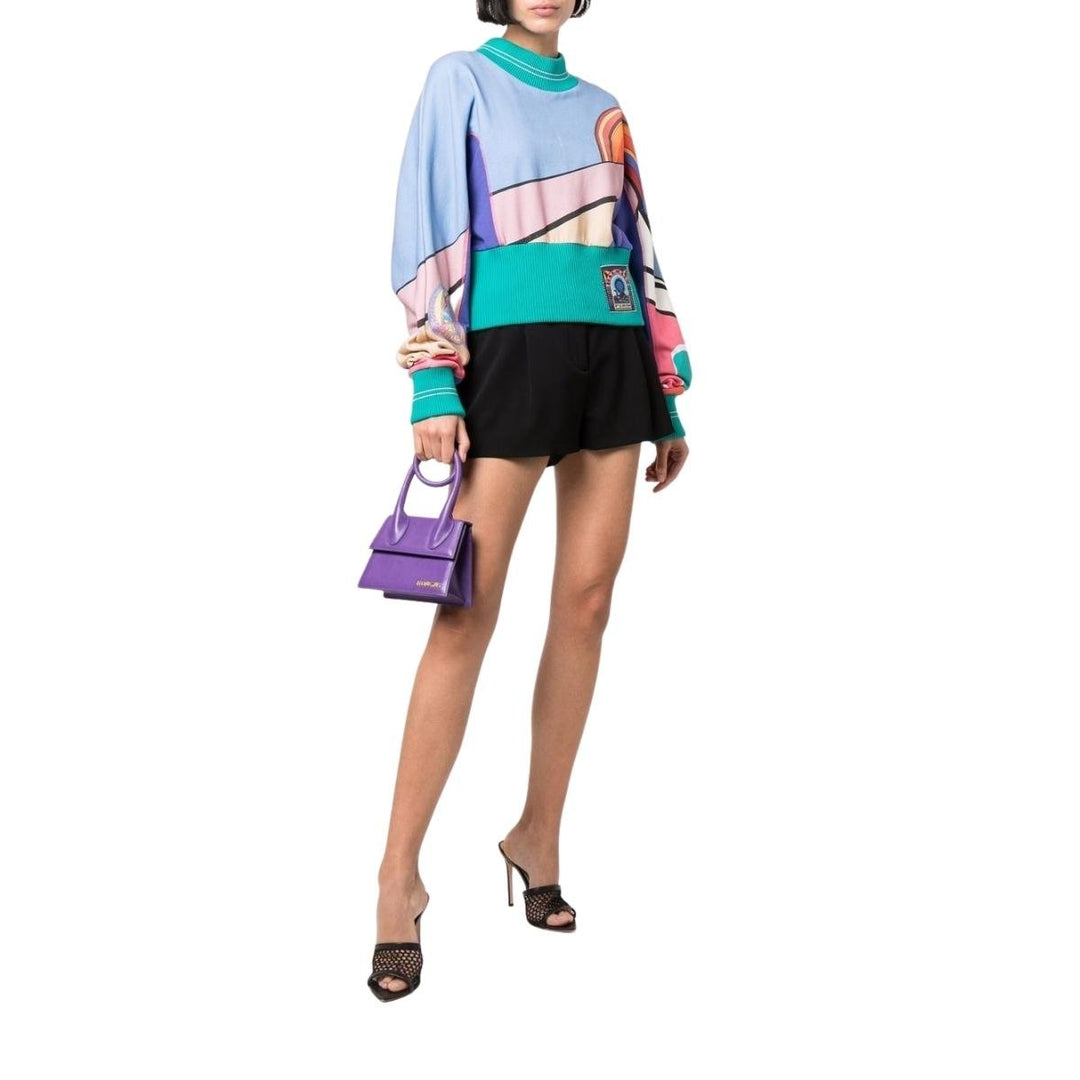 Geometric Print Crewneck Sweatshirt