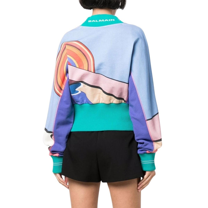 Geometric Print Crewneck Sweatshirt
