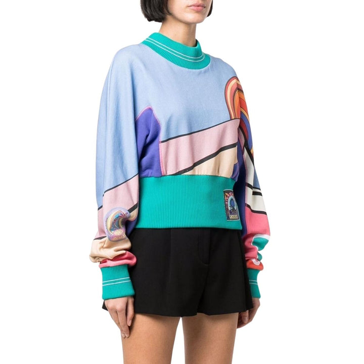 Geometric Print Crewneck Sweatshirt