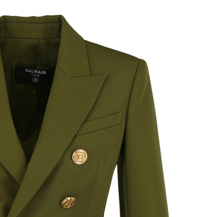 Green Wool Double-breasted Blazer