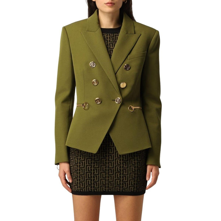 Green Wool Double-breasted Blazer