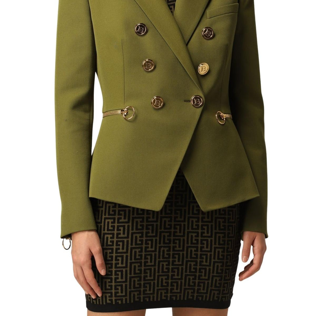 Green Wool Double-breasted Blazer