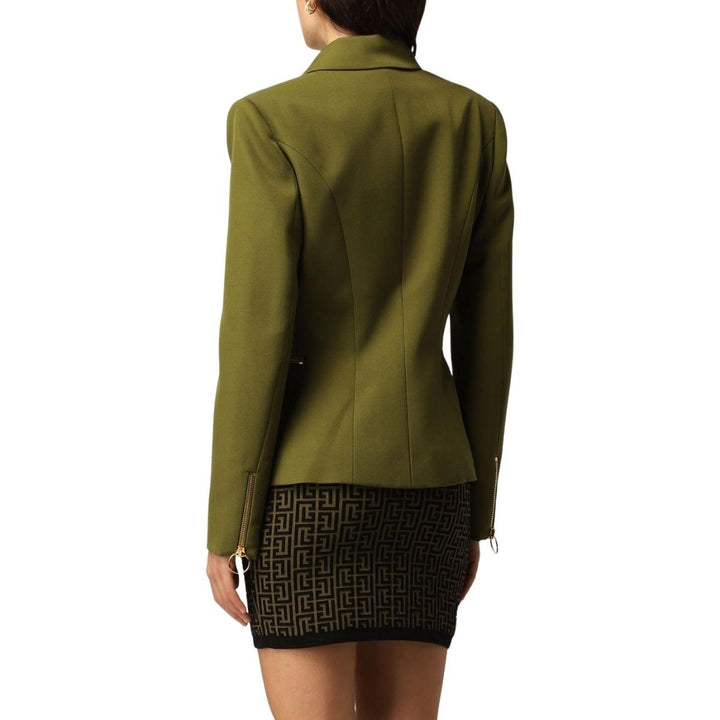 Green Wool Double-breasted Blazer