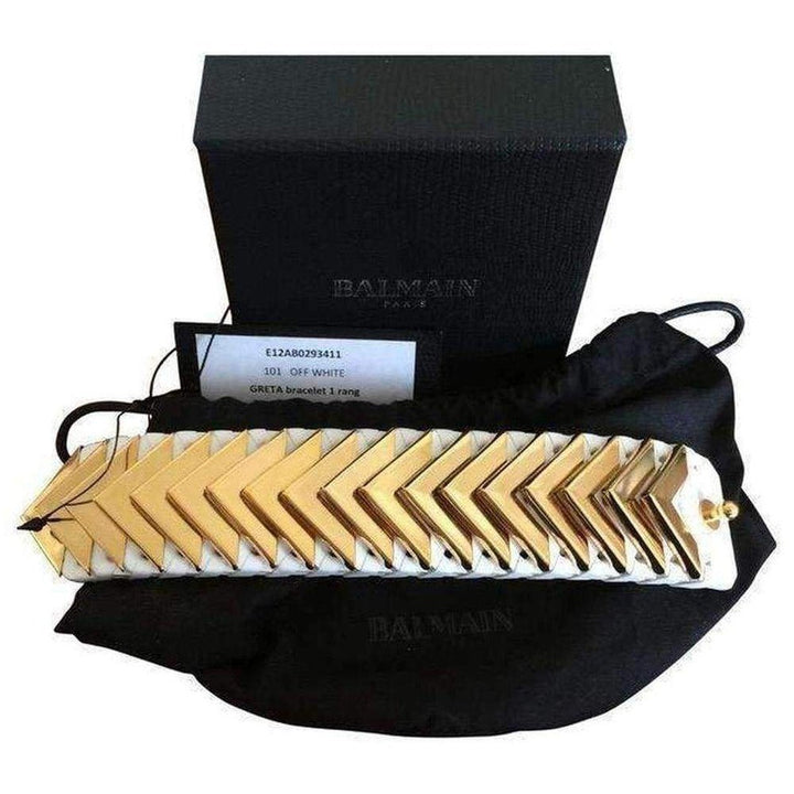 Greta White Napa Leather Bracelet