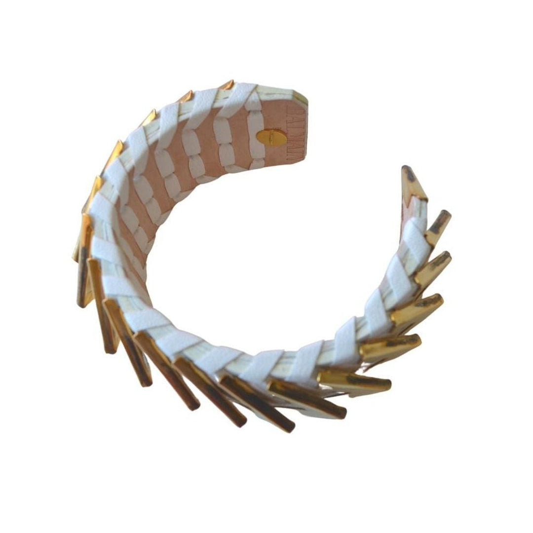 Greta White Napa Leather Bracelet