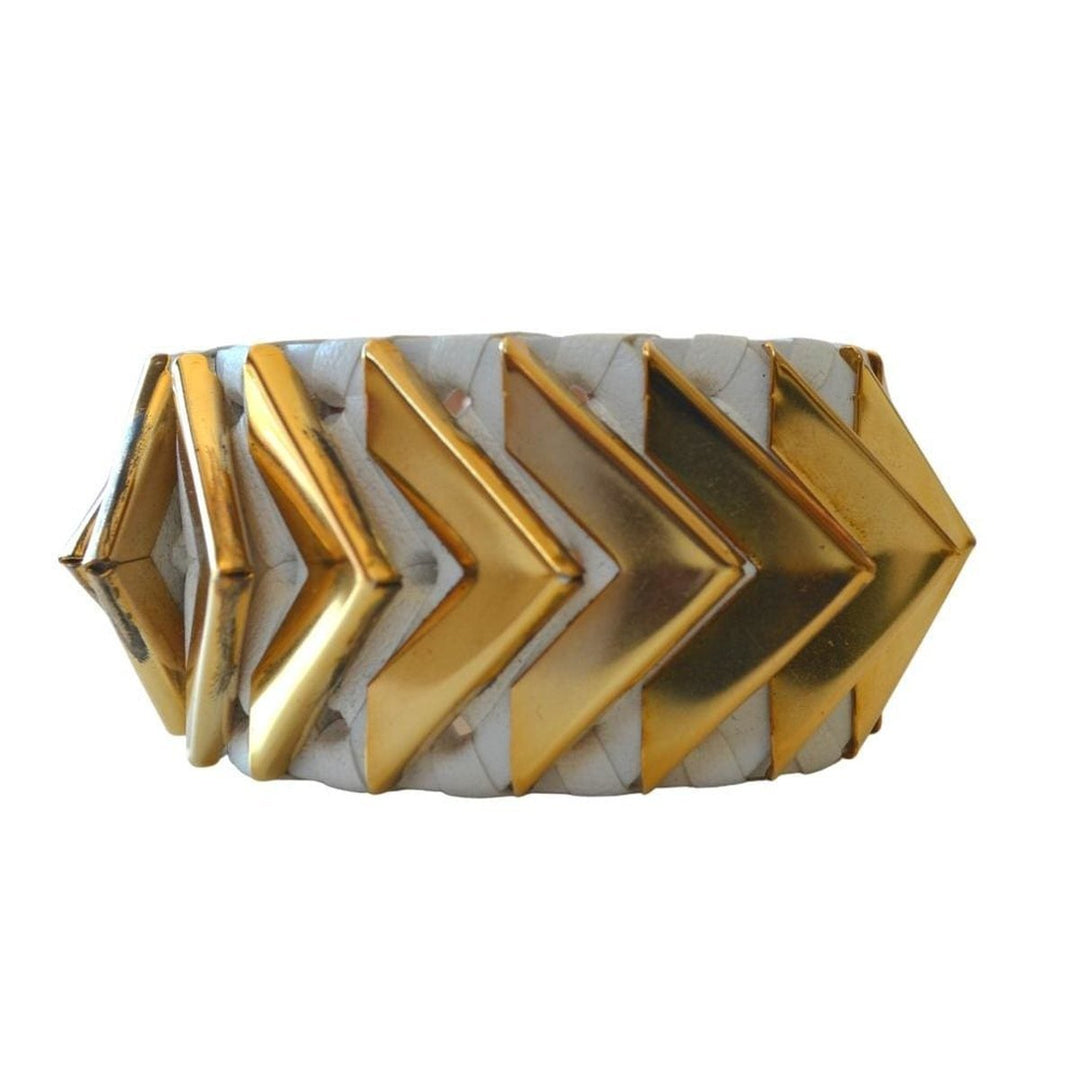 Balmain-Greta Small White Napa Leather Bracelet - Runway Catalog