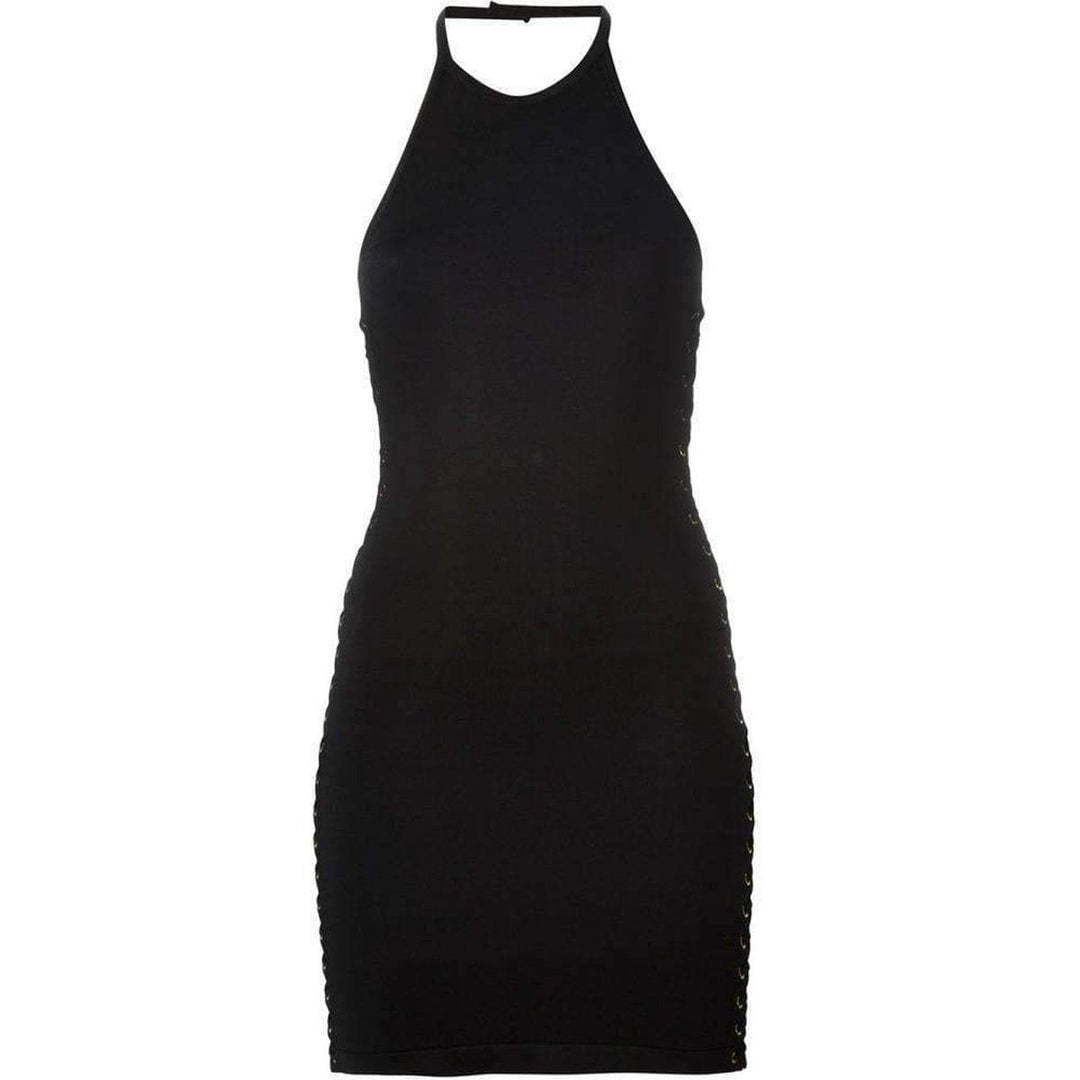 Balmain-Halter Neck Mini Dress with Lace Details 6917506M - Runway Catalog