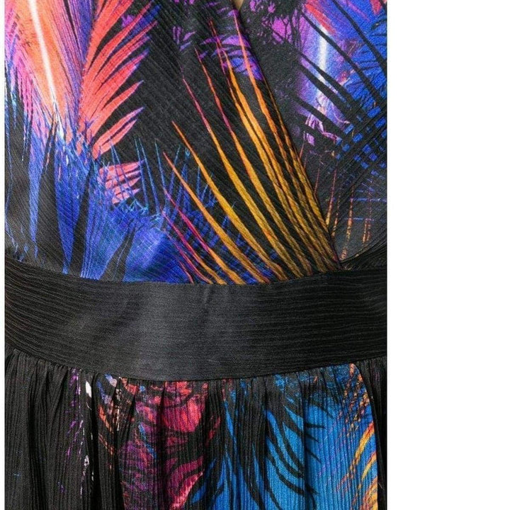 Halter Neck Printed Silk Dress
