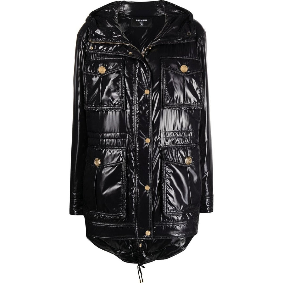 Balmain-High-shine Hooded Jacket - Runway Catalog