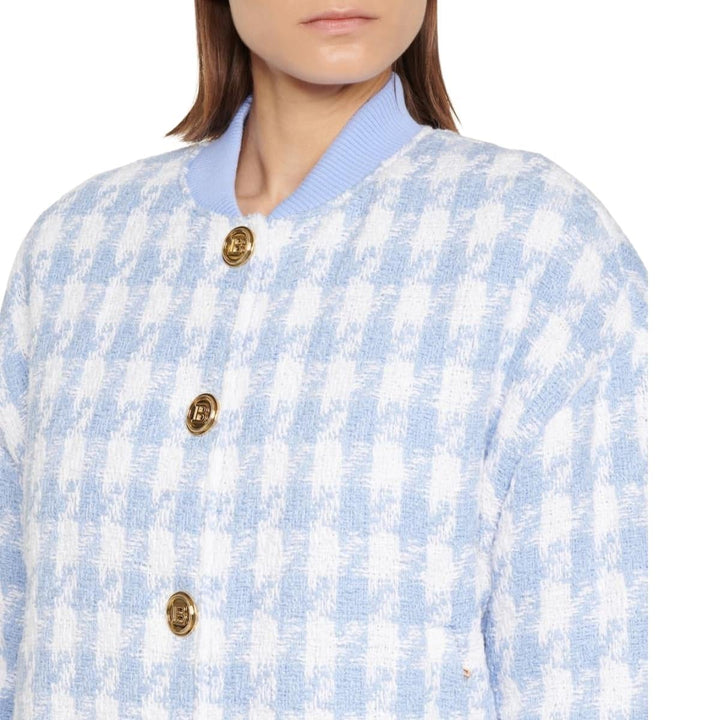 Houndstooth Cotton-Blend  Tweed Jacket