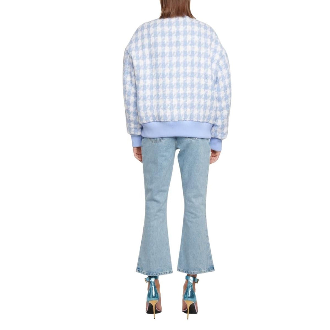 Houndstooth Cotton-Blend  Tweed Jacket