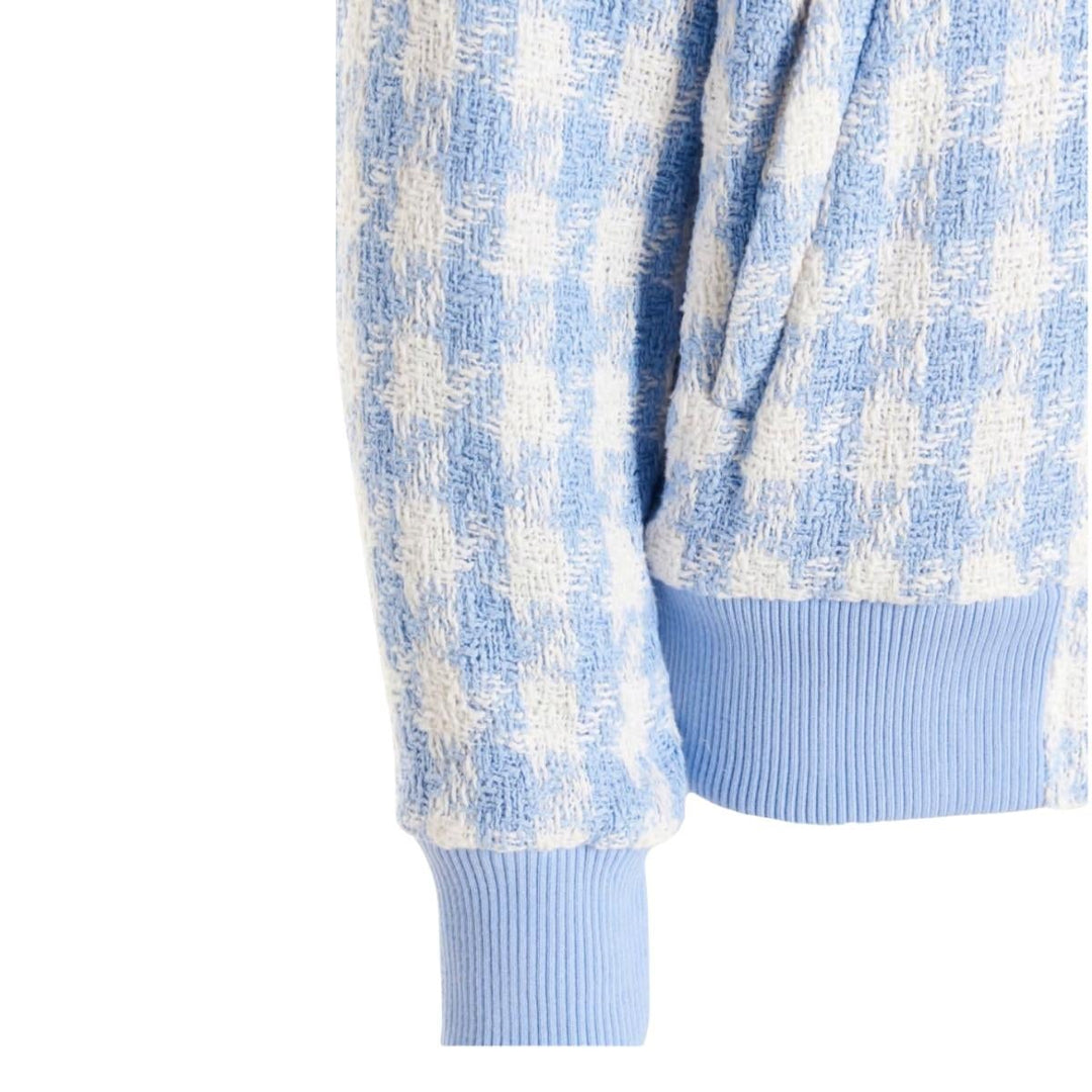 Houndstooth Cotton-Blend  Tweed Jacket
