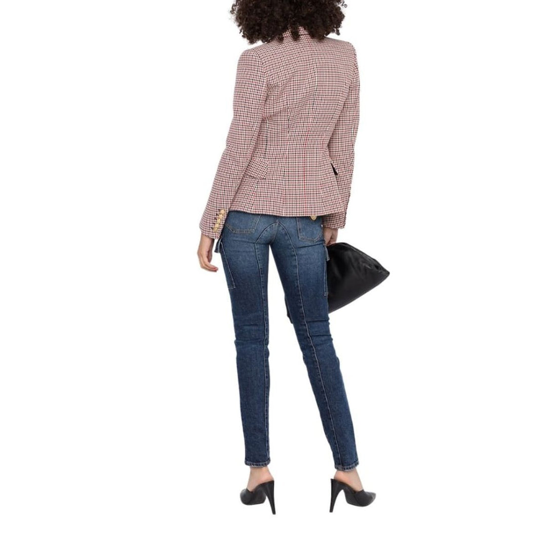 Houndstooth Double-breasted Wool Blazer