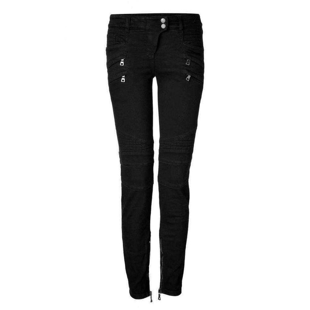 Balmain-Jeans Low Rise Black Biker Jeans - Runway Catalog