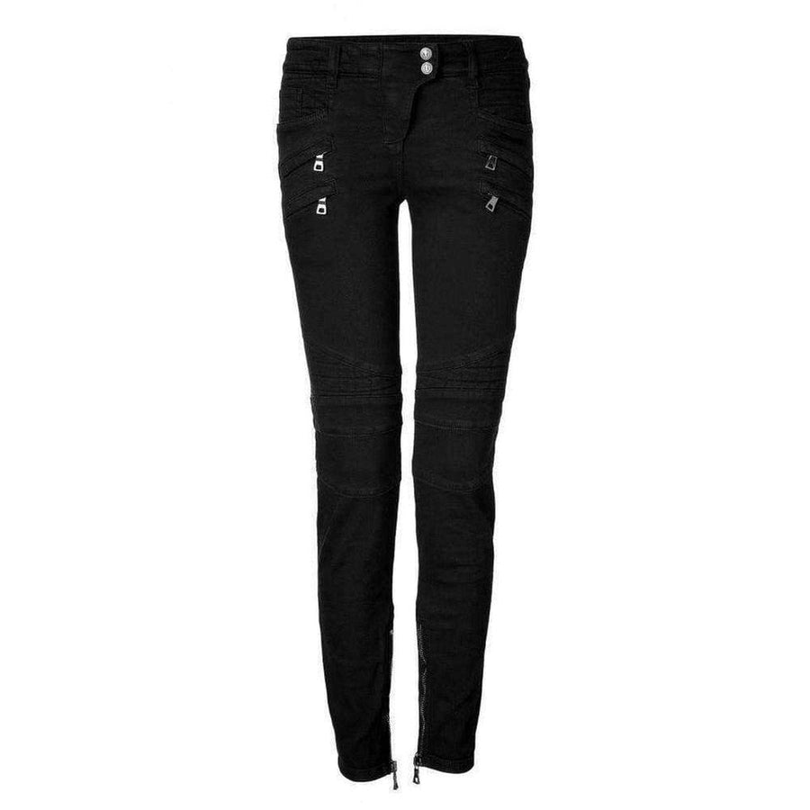 Balmain-Jeans Low Rise Black Biker Jeans - Runway Catalog