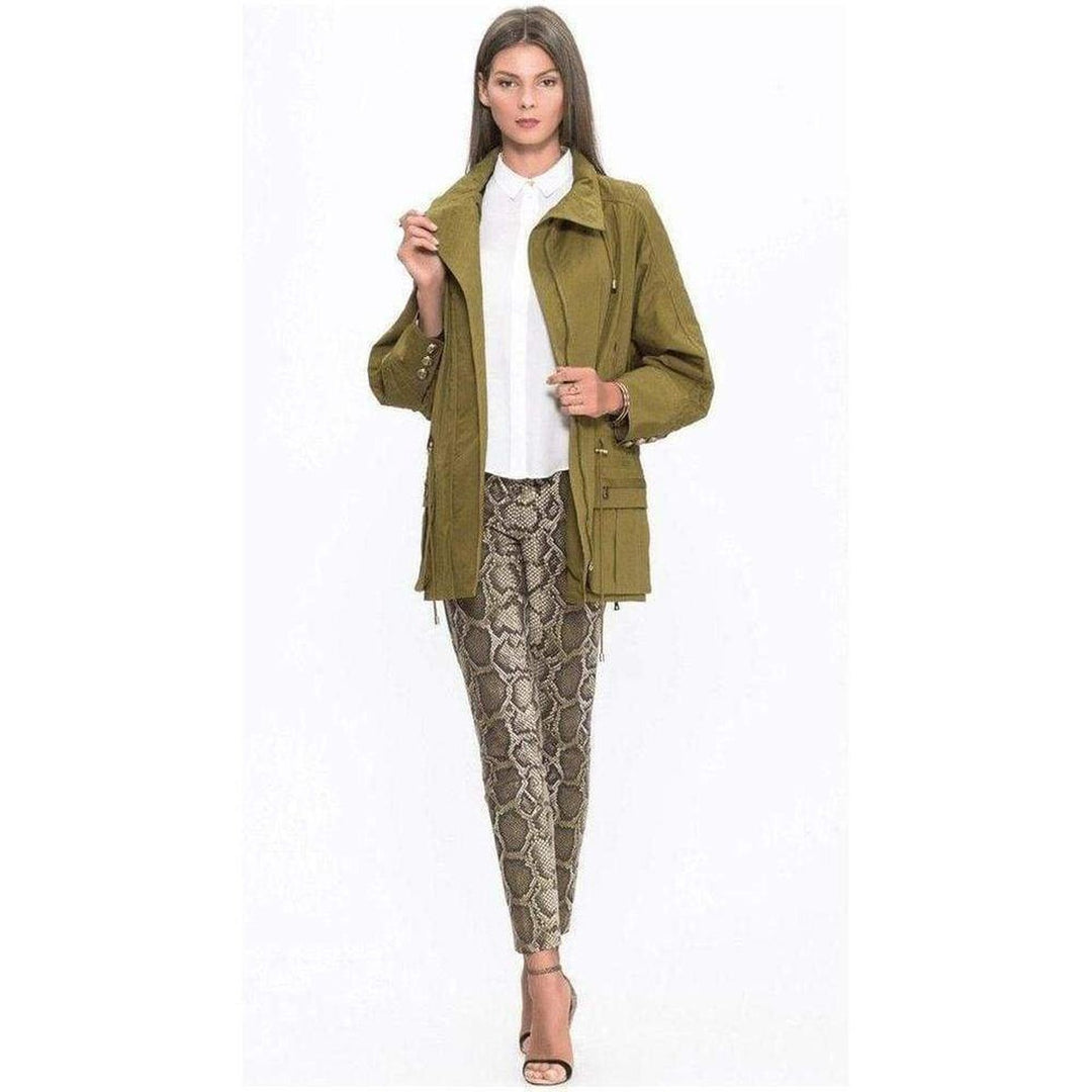 Khaki Quilted Dolman Sleeve Safari Trench Coat