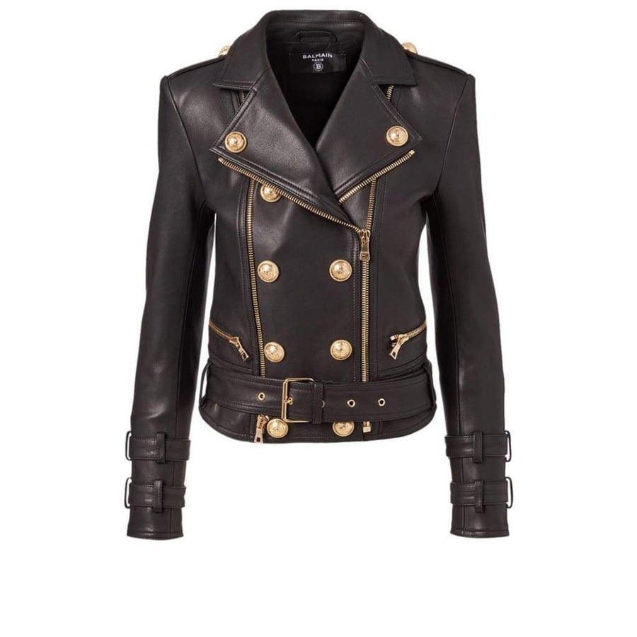 Balmain-Leather Biker Jacket - Runway Catalog
