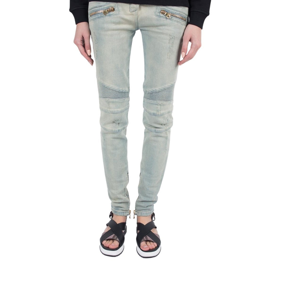 Distressed BikerJeans