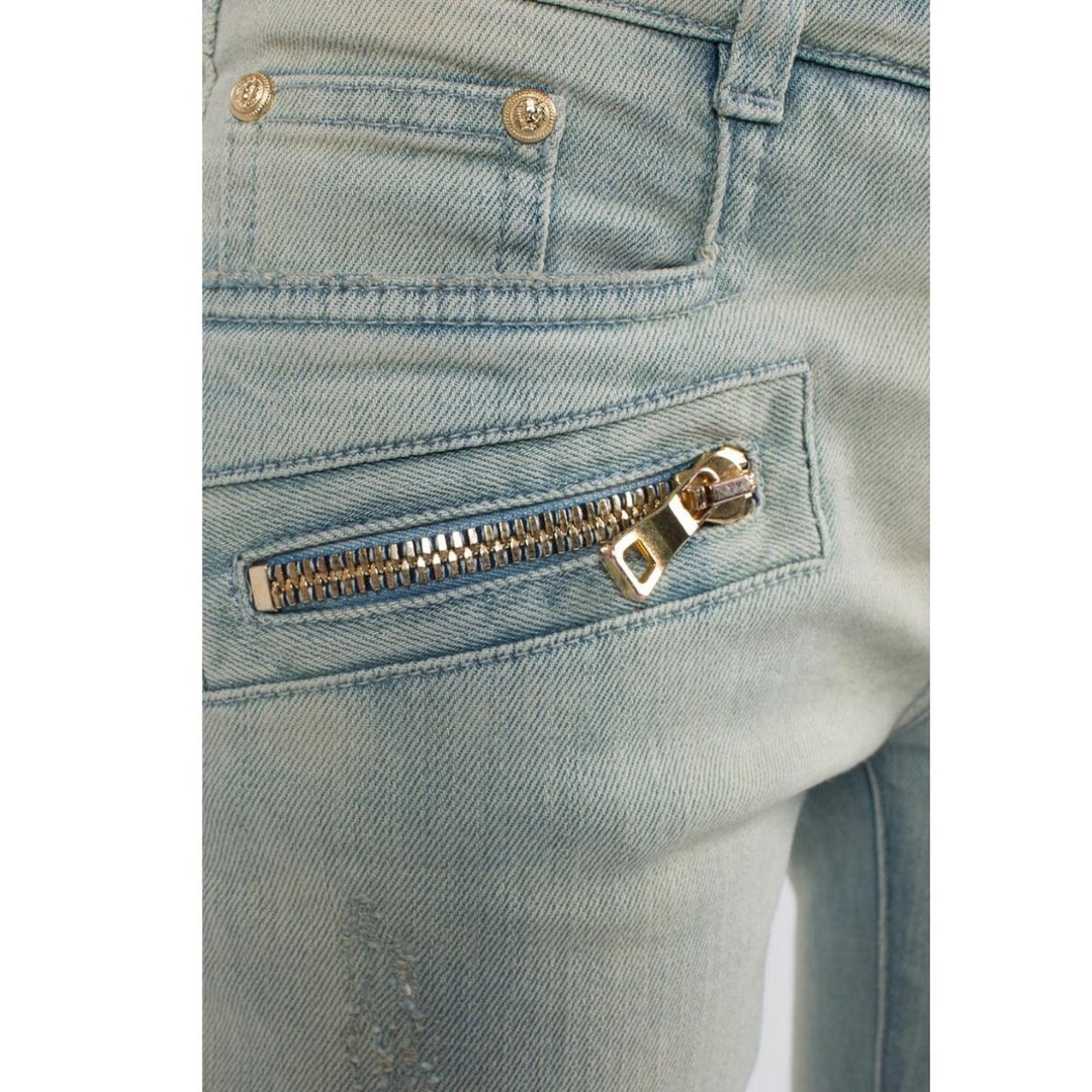 Distressed BikerJeans