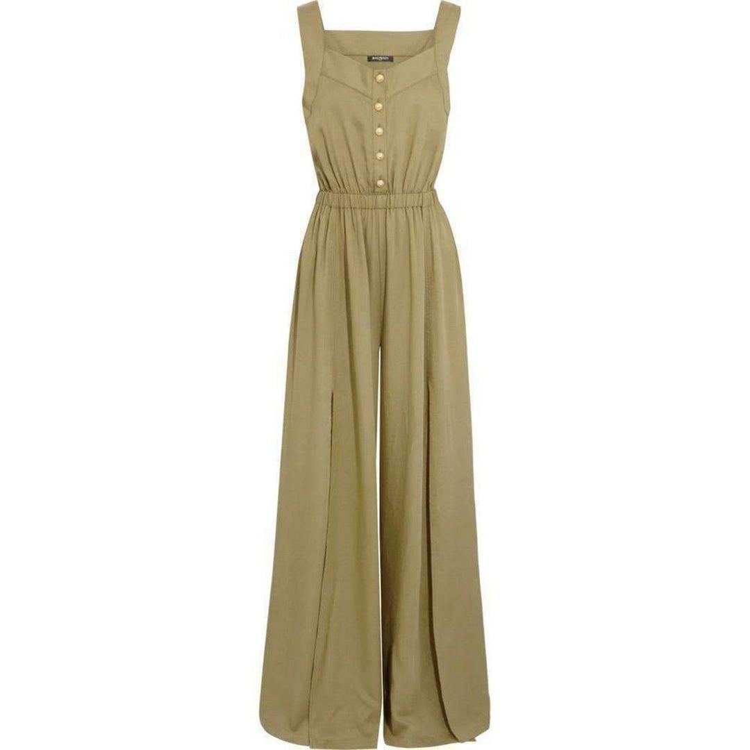 Balmain-Light khaki Military Jumpsuit 5475380N - Runway Catalog