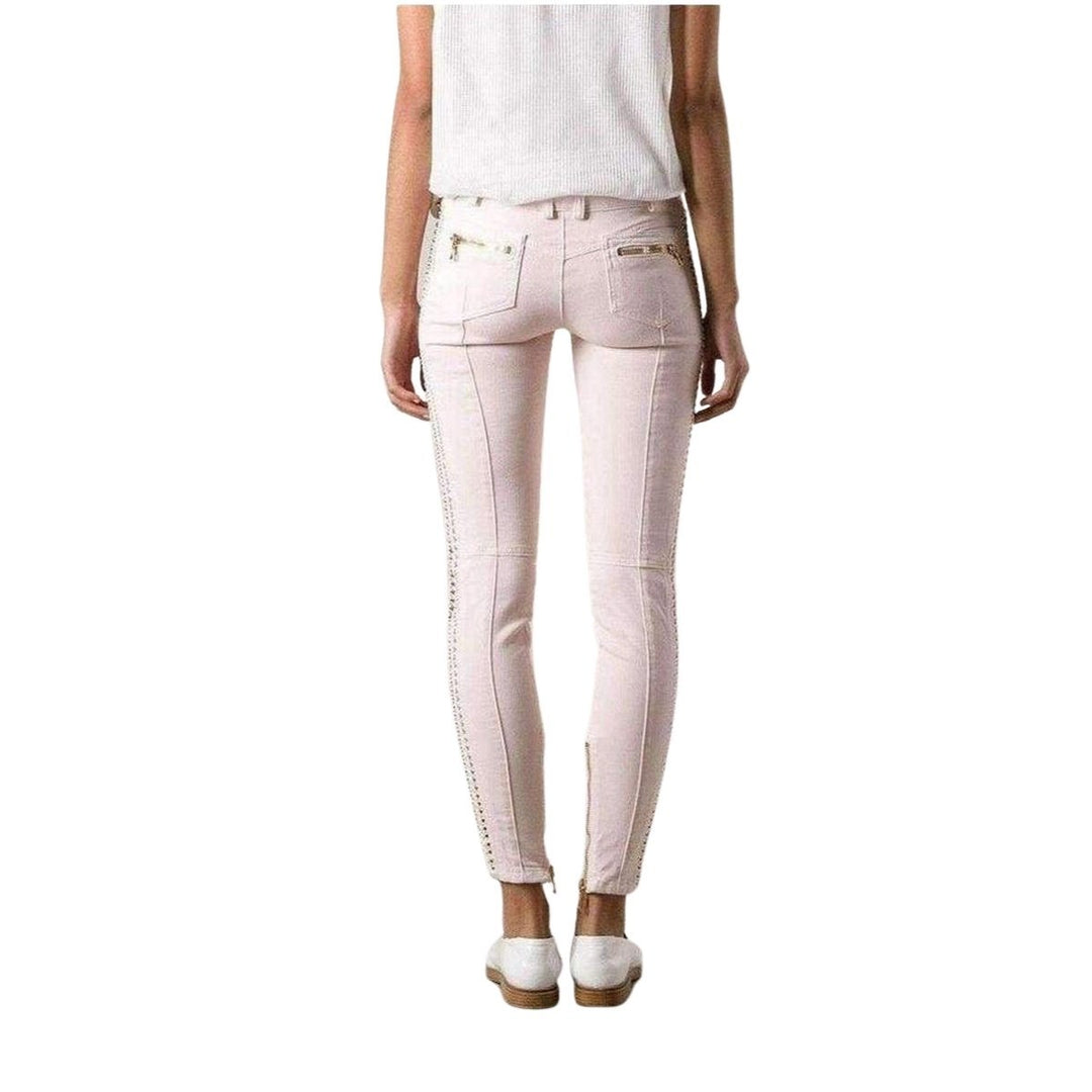 Low Rise Lace Chains Biker Jeans