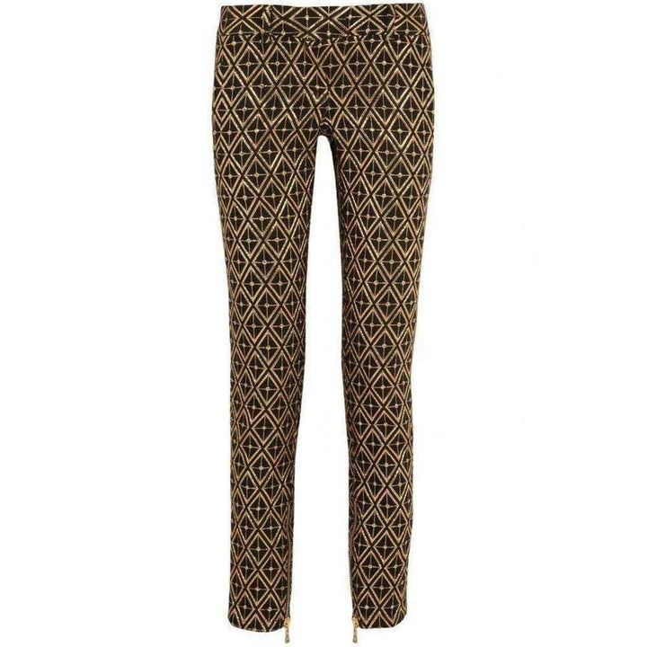 Balmain-Metallic jacquard skinny pants - Runway Catalog