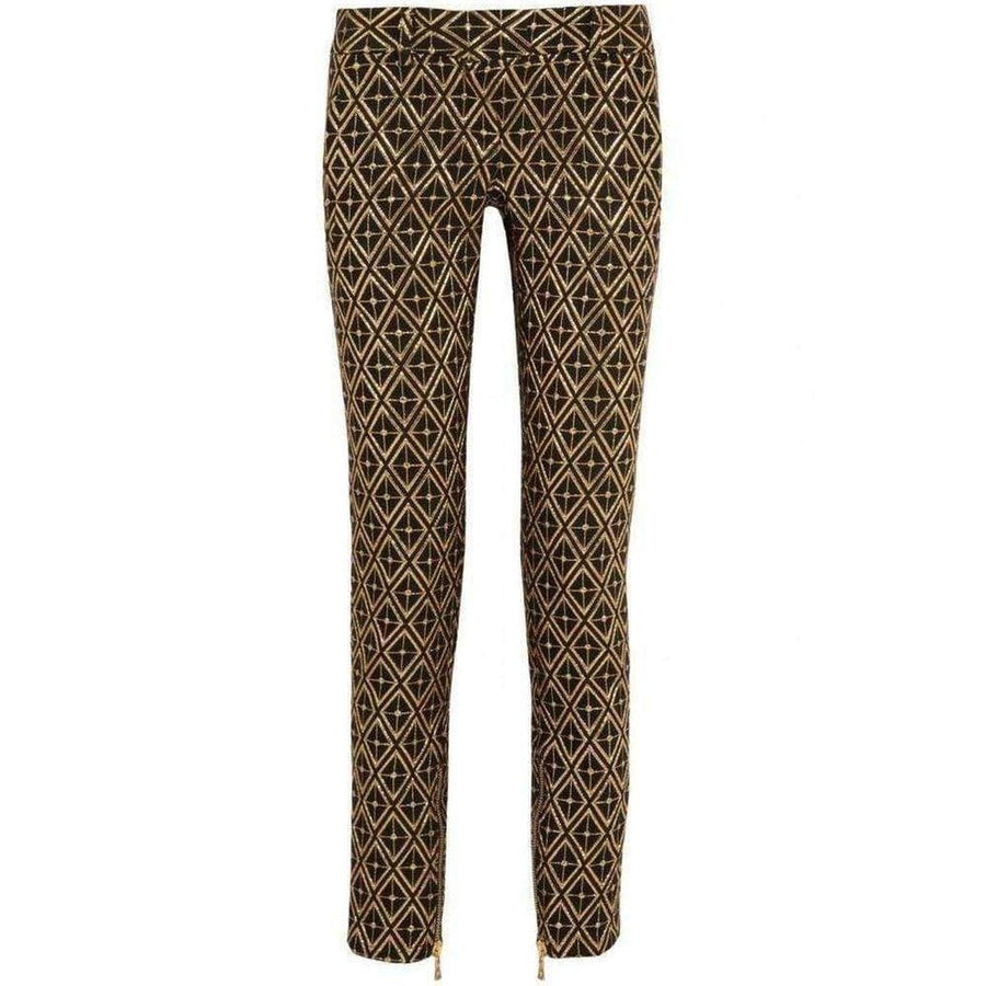 Balmain-Metallic jacquard skinny pants - Runway Catalog