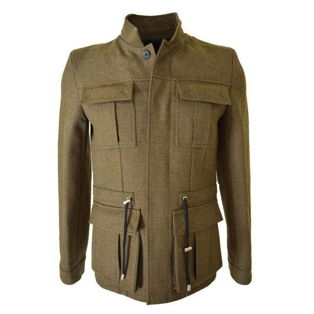 Balmain-Military Olive Green Basic Wool Jacket W4HT735C624 - Runway Catalog