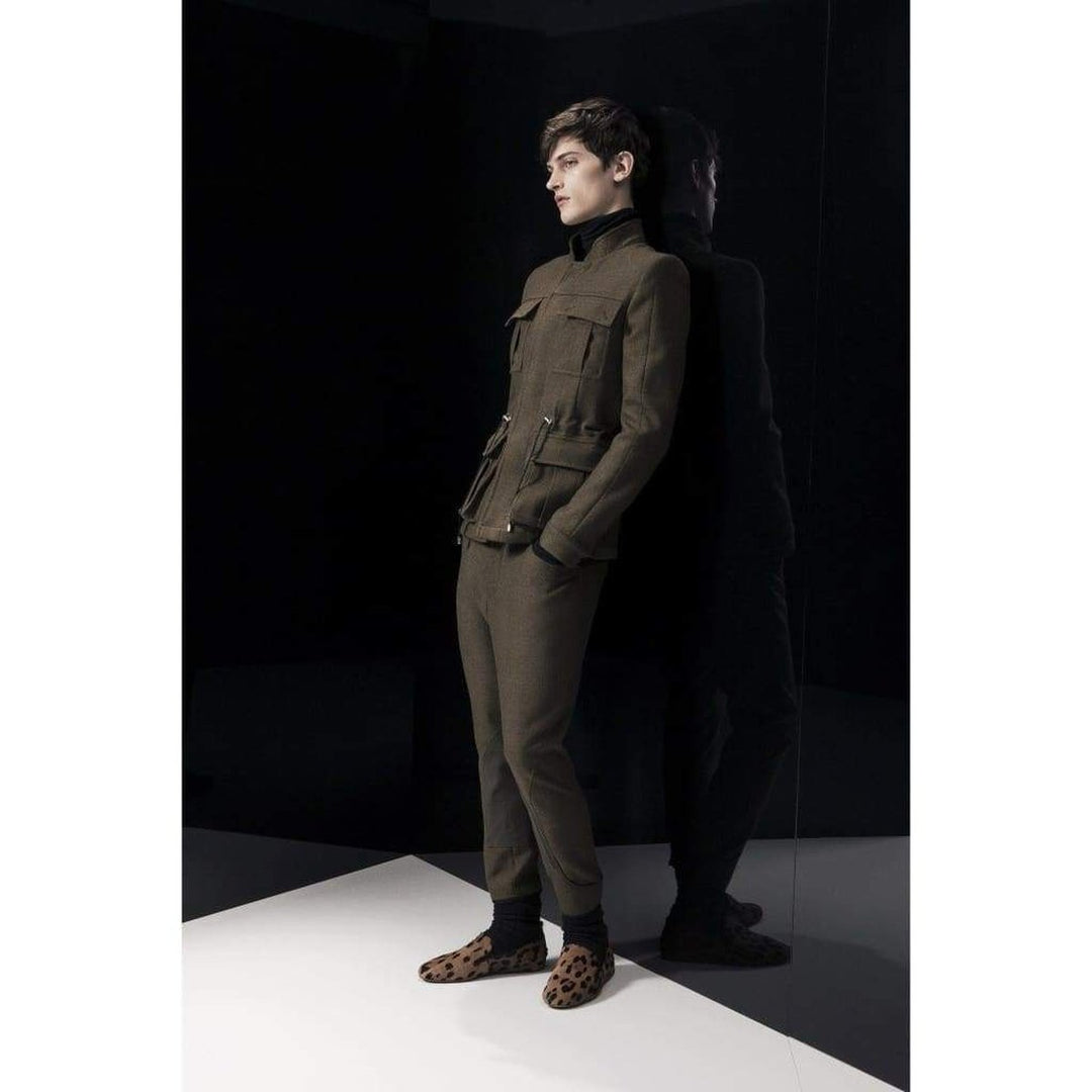 Military Olive Green Basic Wool Jacket