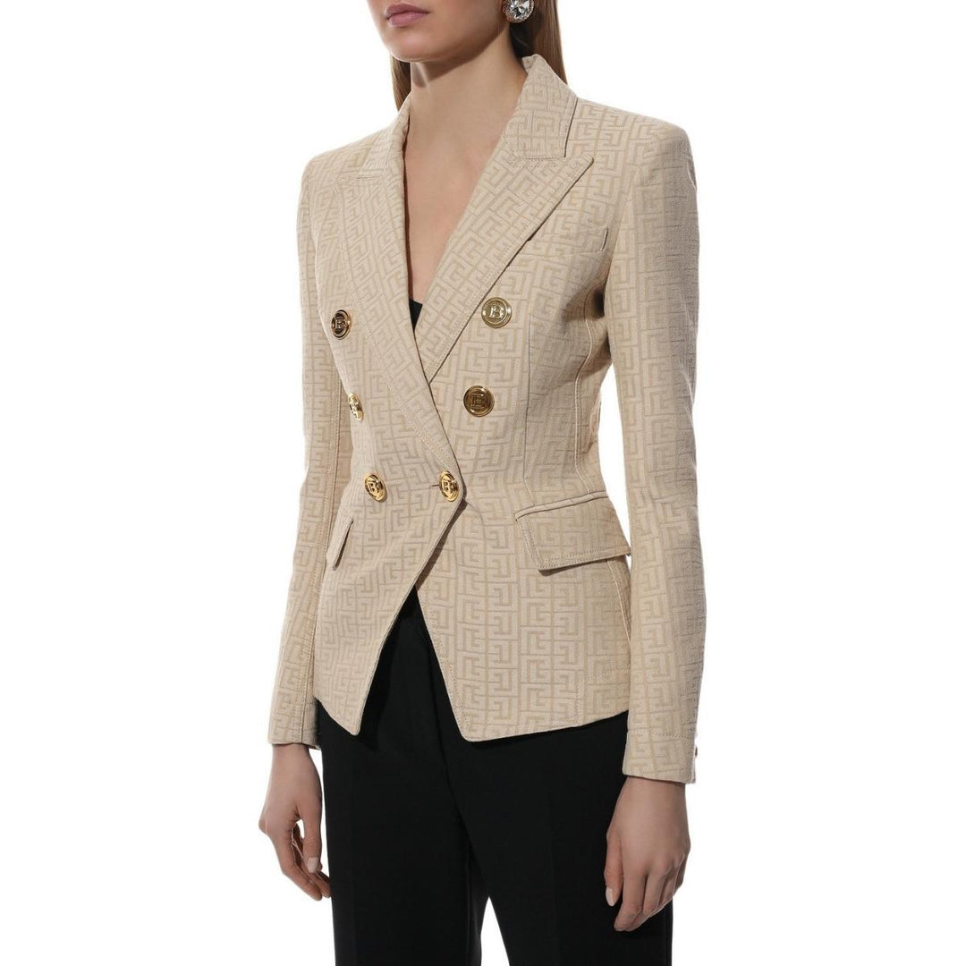 Monogram Jacquard Double Breasted Blazer