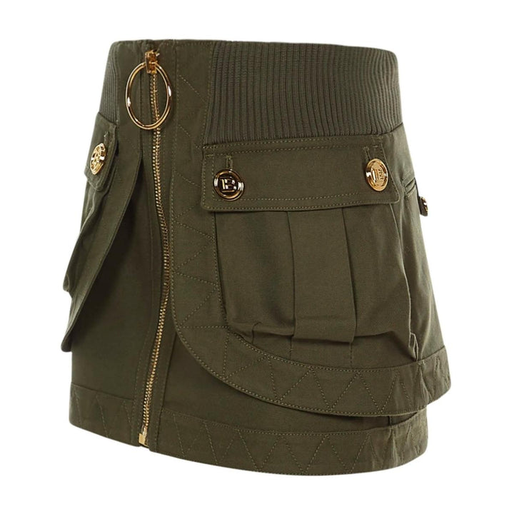Patch-pockets Mini Denim Skirt