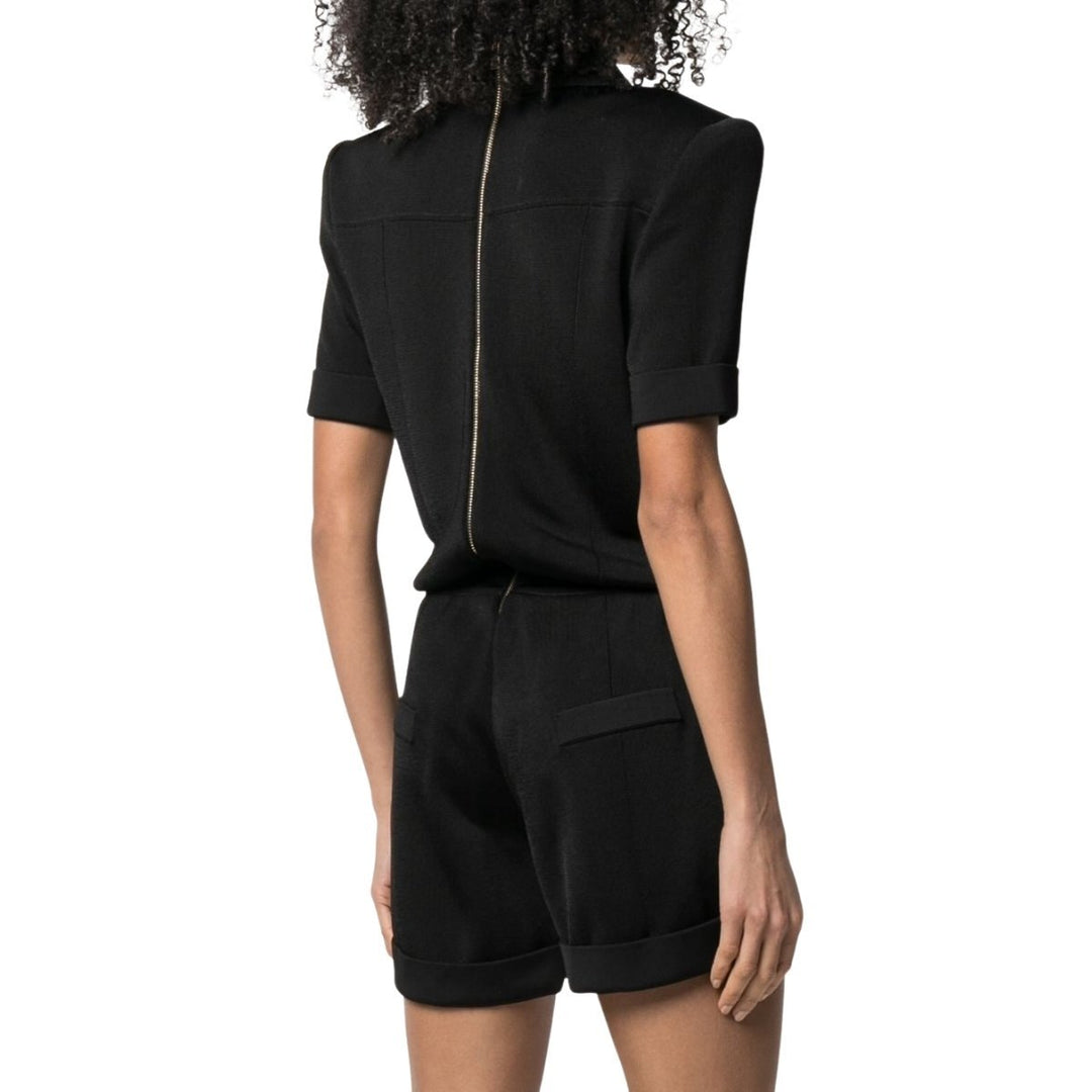 Peak Lapel Knitted Jumpsuit