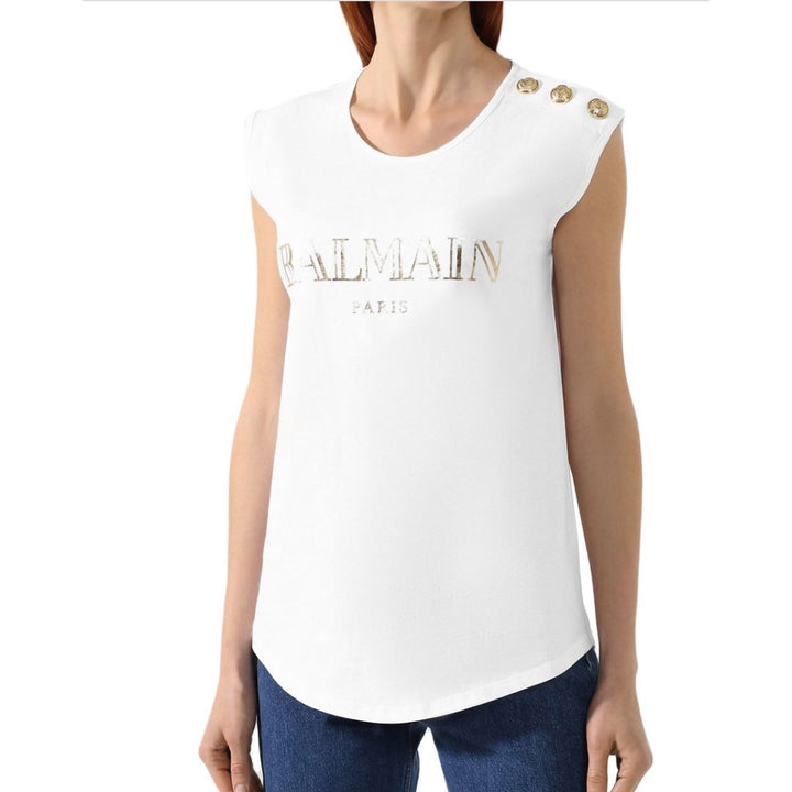 Printed Logo Sleeveless T-shirt