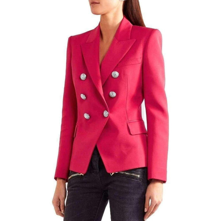 Red Double Breasted Wool Jacket