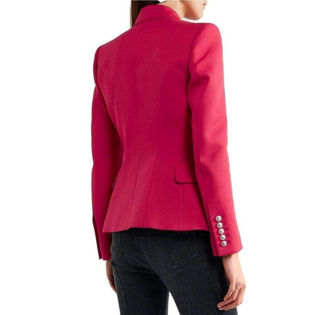 Red Double Breasted Wool Jacket