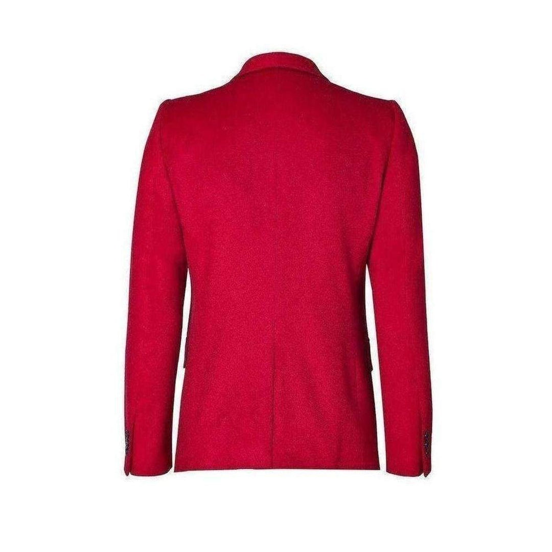Red Wool One Button Blazer Jacket