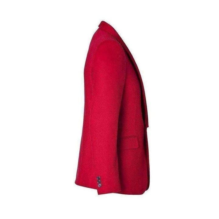 Red Wool One Button Blazer Jacket