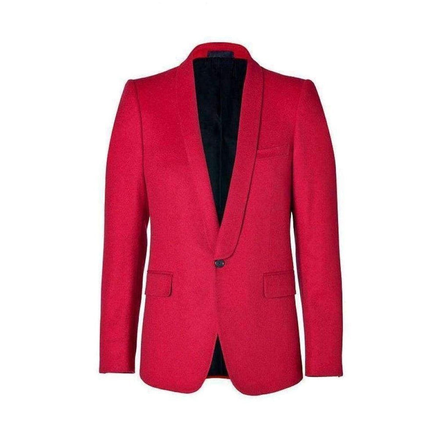 Balmain-Red Wool One Button Blazer Jacket - Runway Catalog