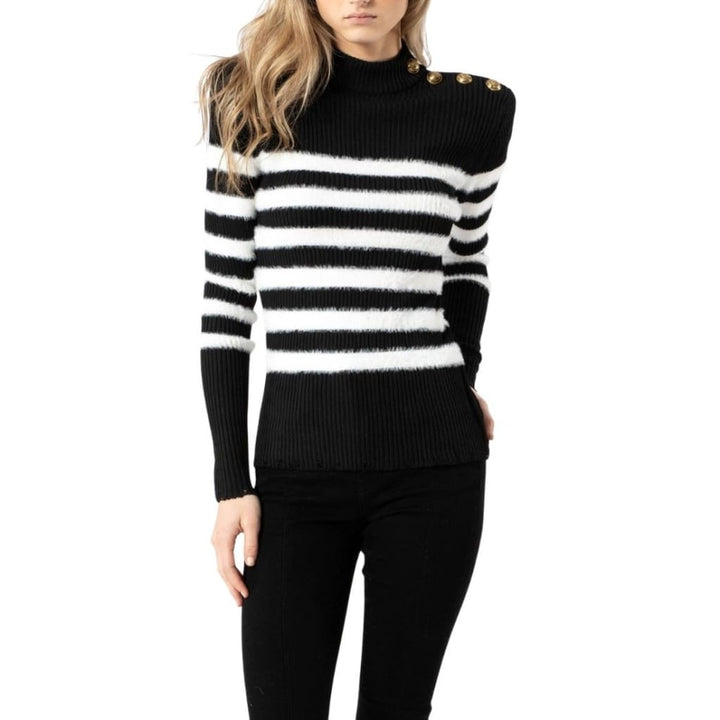 Rib Knit Striped Sweater