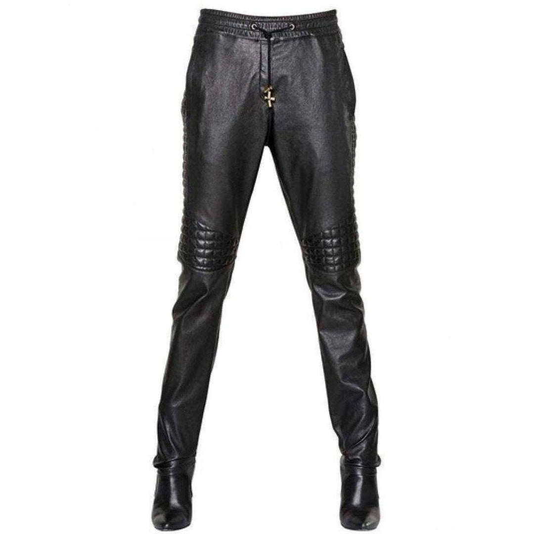 Balmain-Runway Leather Trouser Pants - Runway Catalog