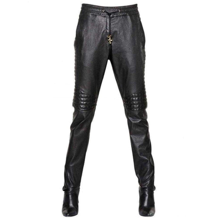 Balmain-Runway Leather Trouser Pants - Runway Catalog