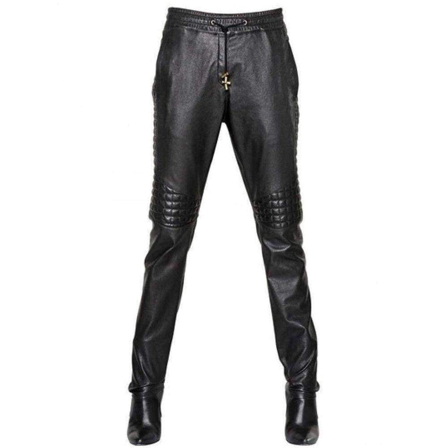 Balmain-Runway Leather Trouser Pants - Runway Catalog