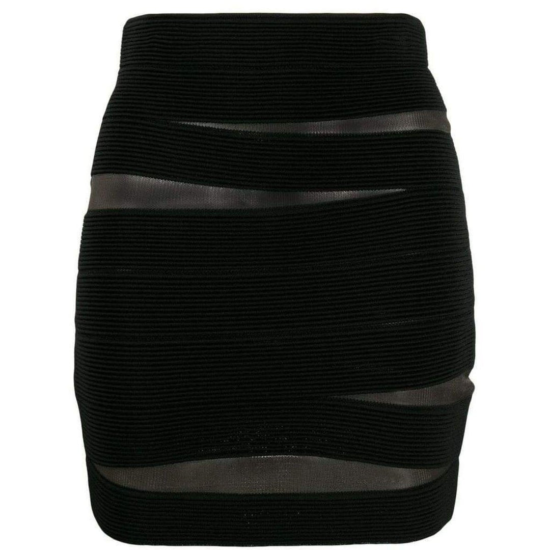 Balmain-Sheer Fitted Mini Skirt - Runway Catalog